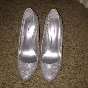 Call-it-spring Silver Glitter Heels
